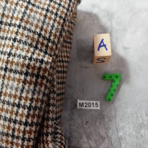 Tweed Houndstooth Car Coat Mens Small Beige Check Corduroy Collared BOOHOO MAN - Picture 14 of 14